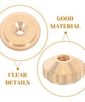 Sturdy 36 Pieces Of Brass Golden Clock Hands And Nuts For Quartz Movement Repair, High Quality Wall Clock Hardware Replacement Parts To Fix Your Timepiece Like A Pro, detailed brass nut view.