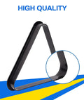 Black Plastic Billiard Rack Set For 8-Ball Triangle And 9-Ball Diamond Fits Standard 2 1/4 Inch Pool Balls close-up