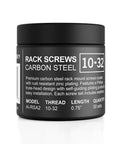 Container of 10-32 Rack Screws with Nylon Washers 50 Piece Set for Server Racks Enclosures and Cabinets Carbon Steel