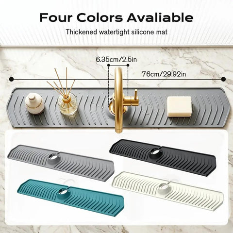 Heavy Duty 30 Inch Foldable Kitchen Sink Splash Guard And Slick Silicone Drainage Mat Keeps Countertops Freaking Clean Crisp Gray Finish With Embedded Scrubbing Pad