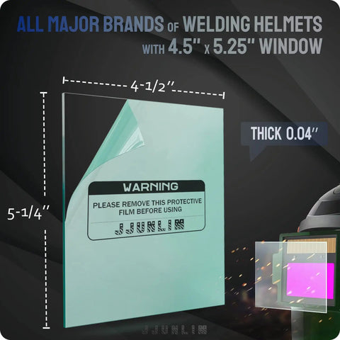 20 Pcs Universal Welding Helmet Hood Replacement Go-To Clear Lens Covers Outside 4.5 By 5.25 Inch Standard Size Protects Lens