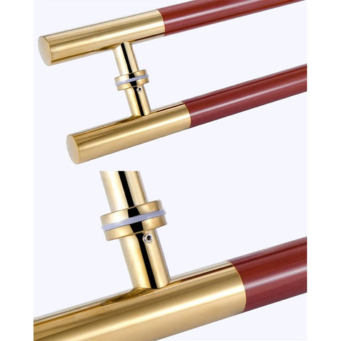 Dope Gate Hardware Glass Door Handle In Slick European Titanium Gold Red Wood Grain Finish For Wooden Doors Push Pull