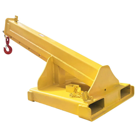 Rock Solid 8800Lb Manual Telescopic Forklift Jib Boom Crane, 94.5Inch Extending Mobile Hoist Attachment with red hook detail.