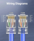 Wiring diagrams for Cat6 RJ45 Pass Through Connectors Kit With Storage Can For 10Gbps Ethernet Gold Plated Ends