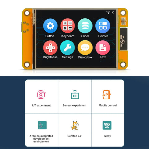 2.8 Inch ESP32 Development Board With WiFi And Bluetooth Dual Core 240MHz 320x240 TFT LCD Touch Screen Module for Arduino IDE IoT Projects