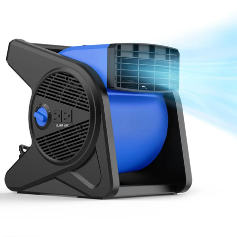 15 Inch Pivoting Blower Fan With 375 CFM Airflow Portable Floor And Carpet Dryer 3 Speed High Velocity Air Mover Side View