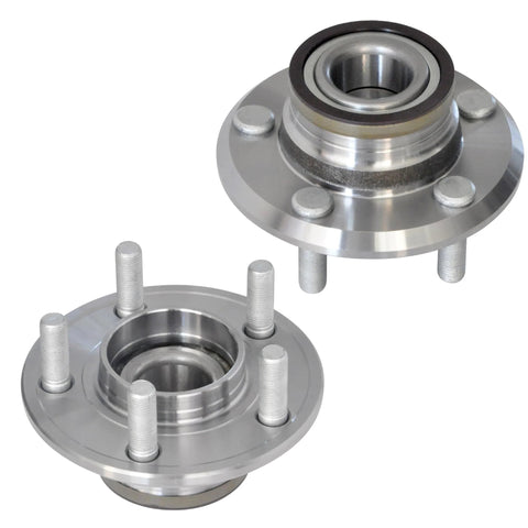 2 Pack Front Wheel Hub And Bearing Assembly 5 Lug Fit For Chrysler 300 2005 To 2014, Dodge Challenger 2008 To 2014, Charger 2006 To 2014, And Magnum 2005 To 2008 Direct Replacement Wheel Hub Kit showing two metal hub assemblies