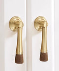 Slick Eight Piece Set Of Black Solid Brass Cabinet Knobs And Drop Style Pulls For Kitchen Drawers And Cupboards With Dang Tough Screw Mount Hardware That Brings Badass Retro Charm To Your Home, featuring elegant drop handles.