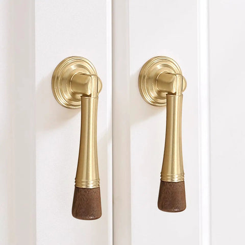Slick Eight Piece Set Of Black Solid Brass Cabinet Knobs And Drop Style Pulls For Kitchen Drawers And Cupboards With Dang Tough Screw Mount Hardware That Brings Badass Retro Charm To Your Home, featuring elegant drop handles.
