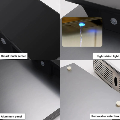 Wall Mounted Mains Fed Water Dispenser With 3S Instant Hot Water, Electronic Child Lock, Intelligent Touch Screen; close-up features