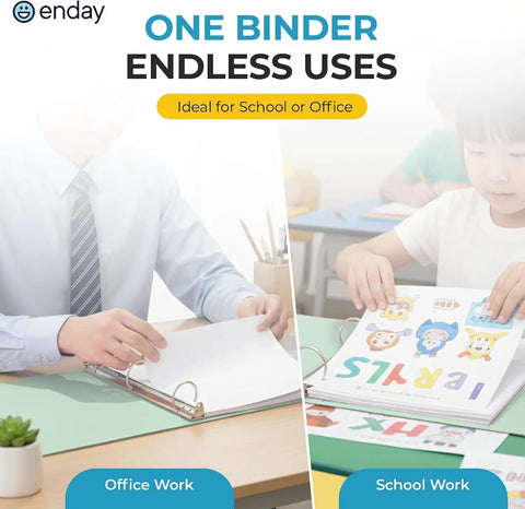 Two Inch Three Ring Binder With Clear View Cover And Two Inside Pockets A Real Go To Everyday Workhorse That Holds Up To 400 Sheets Of Letter Size Paper Assorted Colors 6 Pack Great For School Office And Home Organization shown in use for office and school work