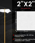 2 Inch Gun Cleaning Patches Box For 22 Caliber To 45 Caliber And Five Five Six And Nine Millimeter Firearms With High Absorbency Cotton Lint Free Patches For Oil Carbon Fouling Rust And Lubricant Removal showing patch size and usage instructions.