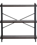 Three Tier Vintage Industrial Metal Open Storage Bookcase Dope Freestanding Rustic Display Shelving Unit For Bedroom Living Room And Office Great For Books Decor And Everyday Essentials front view