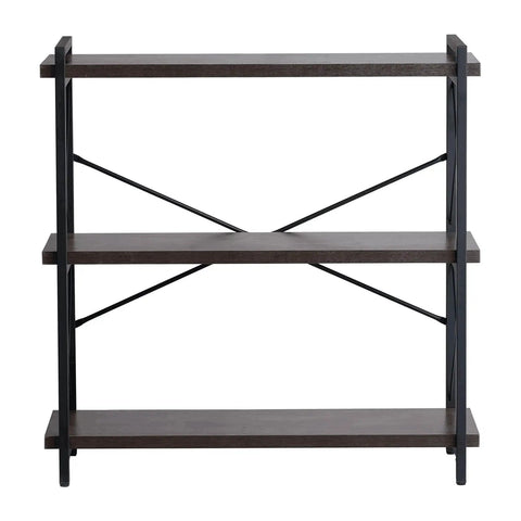 Three Tier Vintage Industrial Metal Open Storage Bookcase Dope Freestanding Rustic Display Shelving Unit For Bedroom Living Room And Office Great For Books Decor And Everyday Essentials front view