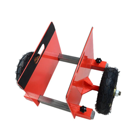 Heavy Duty Panel Dolly With Auto Lock Clamps For Hassle Free Drywall Sheetrock Door And Mattress Hauling sturdy red metal base with rollers