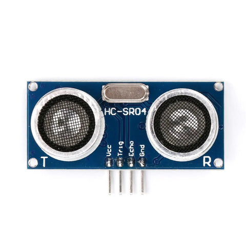 Front view of HC SR04 Ultrasonic Sensor Module Kit For Arduino Mega R3 Duemilanove Nano With 2cm To 400cm Range And 3mm Accuracy
