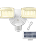 Onforu 36W Solar LED Security Lights, PIR Motion Sensor Outdoo with dual light heads and solar panel for outdoor use.