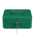 Steel Cash Box With Coin Compartment And Two Keys Green Money Safe For Bills And Coins Secure Nickel Plated Lock