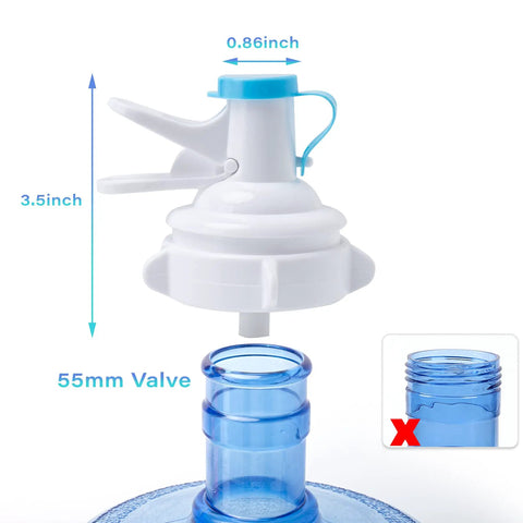 Two Pack Water Dispenser Valve For Five Gallon Jugs, Food Grade PP, Reusable And Built To Last For Office Home Camping Events, Fits Most Dispensers, Easy Install, Leak Free And Mess Free 55mm valve for jug
