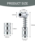 90 Degree Grease Coupler Adapter Two Pack, Heavy Duty Steel Grease Gun Fittings With Sleeves, 3 Jaw Angle Swivel Right Fittings dimensions