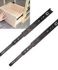 Heavy Duty 14 Inch Drawer Slides For Kitchen Cabinets And Wardrobes Side Mount Full Extension Rails Reaching 100 Lb Load Cold Rolled Steel Construction Perfect For Trash Cans And Easy Access Drawers, 14 inch black side-mount pair