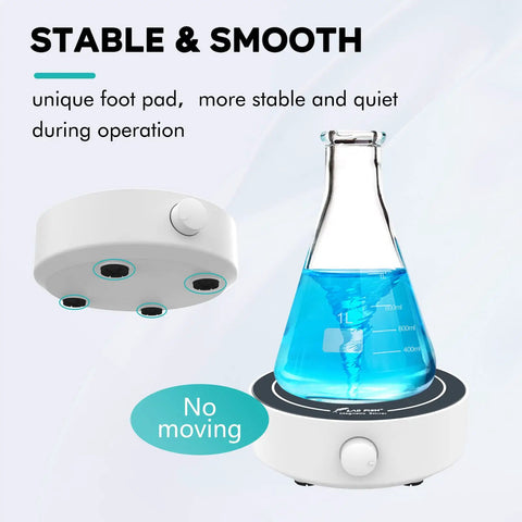 MS3 Magnetic Stirrer Mixer With 1800 RPM Brushless Motor, 3000 ML Capacity shown with stable base and beaker