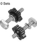 10 Piece T Track Bolts Knob Kit With M6 X 40mm Threaded Bolts And M6 X 25mm Hex Hand Knobs With Washers Black Beefed Up Finish