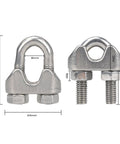 Stainless Steel Wire Rope Cable Clip Clamp M5 3 16th Inch Set Of 20 Durable Waterproof Fasteners With Anti Slip Groove close-up