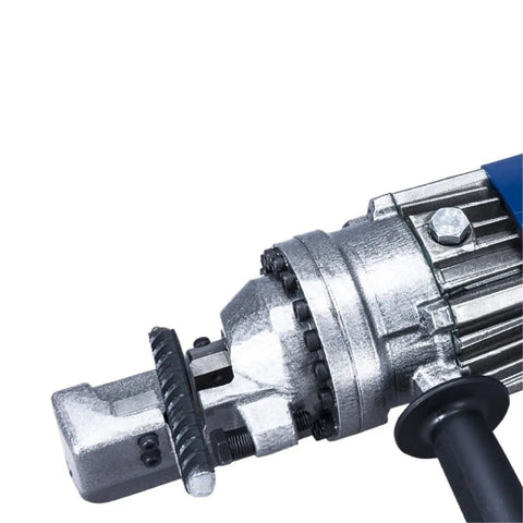 AOXHUGB Handheld Hydraulic Rebar Bender And Cutter Electric Shearing Machine close-up of cutting mechanism for precision use.