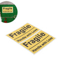 6 Pack Yellow PVC Fragile Shipping Labels with Adhesive Warning Stickers for Moving Boxes and Warehouses, High Visibility Packing Labels for Efficient Shipping and Handling, Bulk Package Stickers, yellow fragile labels on sheet