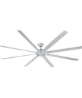 Top Shelf Smart Ceiling Fan Indoor Outdoor With Eight Heavy Duty Titanium Blades 120 Inch Span shown from below with sleek blades.