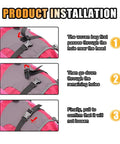 Installation steps for Heavy Duty 39 Inch Adjustable Car Battery Box Tie Down Straps 2 Pack with locking buckle.