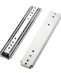 Heavy Duty Full Extension Ball Bearing Drawer Slides 68 Inch Industrial Guide Rail with smooth finish and mounting holes.