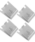 Sturdy Stainless Steel Refrigerator Shelf Clips 4 Pack with Adjustable Supports, Arc Shaped Dovetail Design, top view