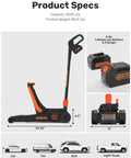 Electric Floor Jack 3 Ton Low Profile With One Touch Lift, 6000 Lbs Capacity, Hydraulic Service Jack, recharge battery and dimensions