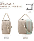 Under-Seat Travel Duffle Bag Go-To 20L Expandable To 30L Lightweight Nylon Carry-On side view with expansion size details