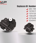 Chevy Impala HVAC Air Door Actuator Heater Blend Door Levers Direct Replacement Drop In 2004 To 2013 2 Pack Compatible With 604108 1573517 1574122 15844096 22754988 52409974, shown with OE numbers list