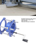 Heavy Duty Router Table Lift Kit For Woodwork, 0 To 54 Mm Slick Fine Tuning, blue aluminum body with stainless steel support for precision adjustments.