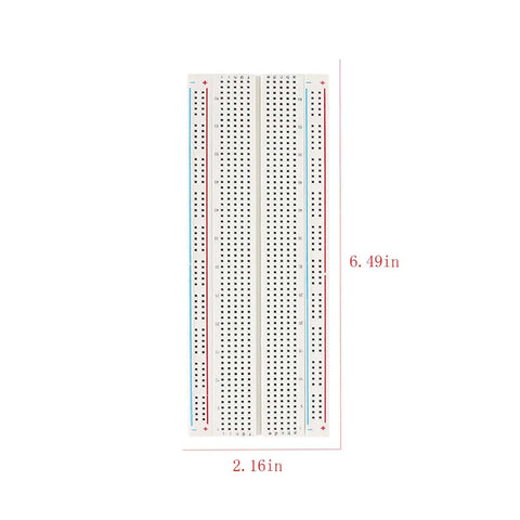 Top view of Triple 830 Point Solderless Breadboard Kit For DIY Makers Prototyping Arduino And Raspberry Pi Projects, 0.1 Inch Pitch