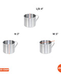 Aluminum Camping Mug With Side Handle Stove Top Safe 0.7 Quart Cup in silver, dimensions shown, outdoor gear for camping.