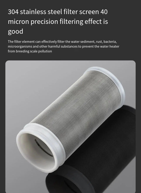 304 stainless steel cylindrical filter screen for 40 micron filtration, reusable brass sediment filter 40 micron water filter for washing machines garden rvs and heaters delivers high flow filtration traps sand rust debris and fibers to prevent clothing yellowing and scale build up.