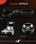 All In One Serpentine Belt Drive Kit With Tensioner And Idler For Chevy GMC And Cadillac Trucks And SUVs 1999 2002 parts display
