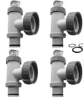 Pool Plunger Valve Assembly Replacement For Above Ground Pool Pumps 10747 25010 25080RP Gray Set Of 4 with O-rings