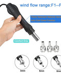 Hand holding Hot Air Rework Station With Fahrenheit And Celsius Digital Display, Adjustable Air Speed, Anti Static Desoldering Gun Kit