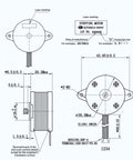 Technical blueprint of 3D Printer Extruder Motor Upgrade With 36 Circular Stepper Motor And 9 Tooth Helical Gear For X1C P1P P1S Models