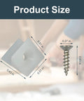 30 Pack Drawer Wedges With Screws For Bottom Support Replacement Brackets shown with dimensions and details