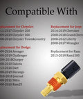 HAOBO engine coolant temperature sensor with black connector and yellow/orange threaded body; beside compatibility list.