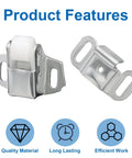 Hassle Free Replacement Nylon Roller Mailbox Catch Latch With Spring Loaded Mechanism And Heavy Duty Iron Construction, silver finish.
