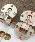 Two Piece 90 Degree Adjustable Concealed Cabinet Door Hinge Set For Table Drop Down And Flush Mount Zinc Alloy Construction