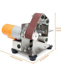 Badass Mini Belt Sander With Seven Tough Speed Settings And Locked In Fifteen Degree Guide, compact metal tool for sharpening.